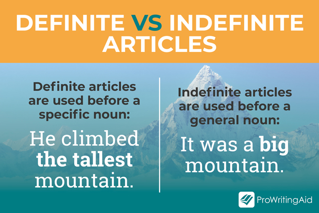 sentence examples using definite and indefinite articles with adjectives