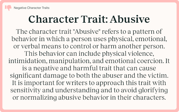 Character Trait Abusive