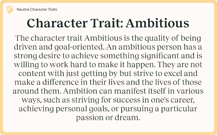 Character Trait Ambitious