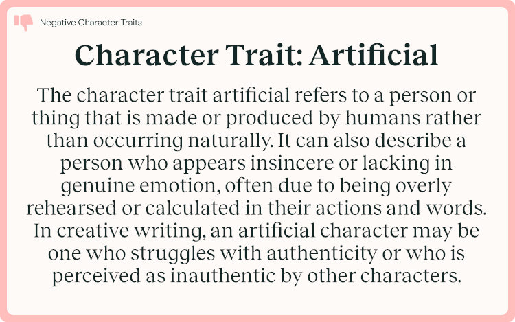 Character Trait Artificial