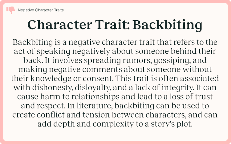 Character Trait Backbiting