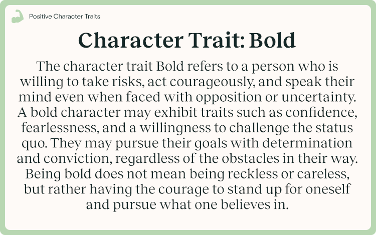 Character Trait Bold