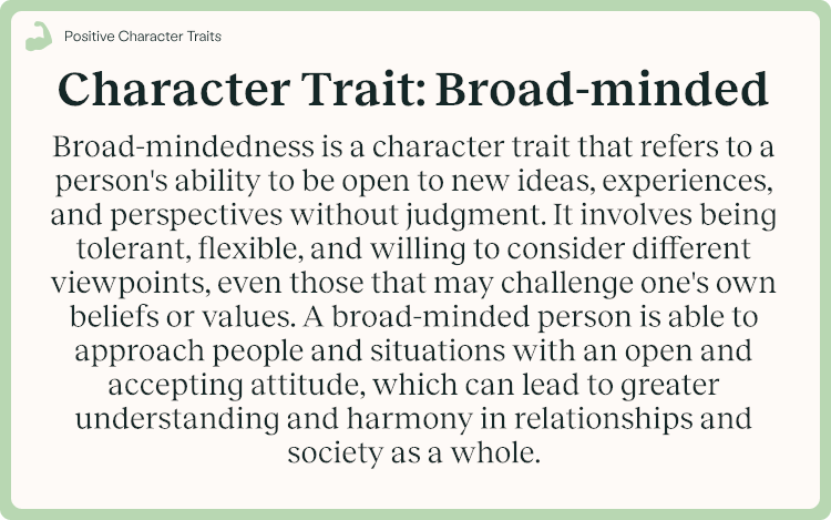 Character Trait Broad-minded