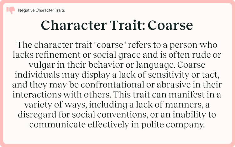 Character Trait Coarse