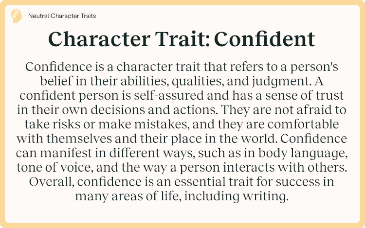 Character Trait Confident