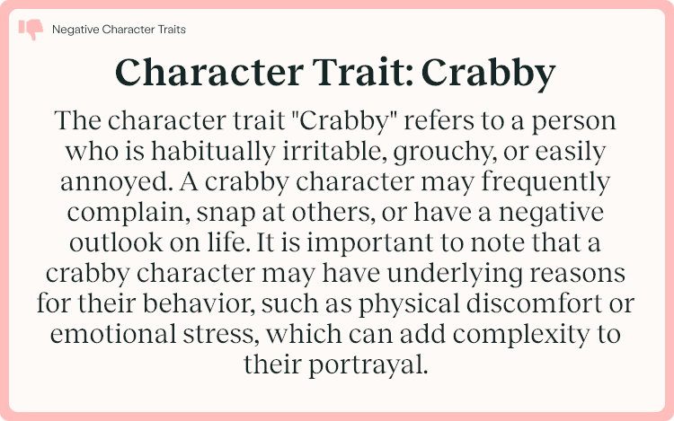 Character Trait Crabby