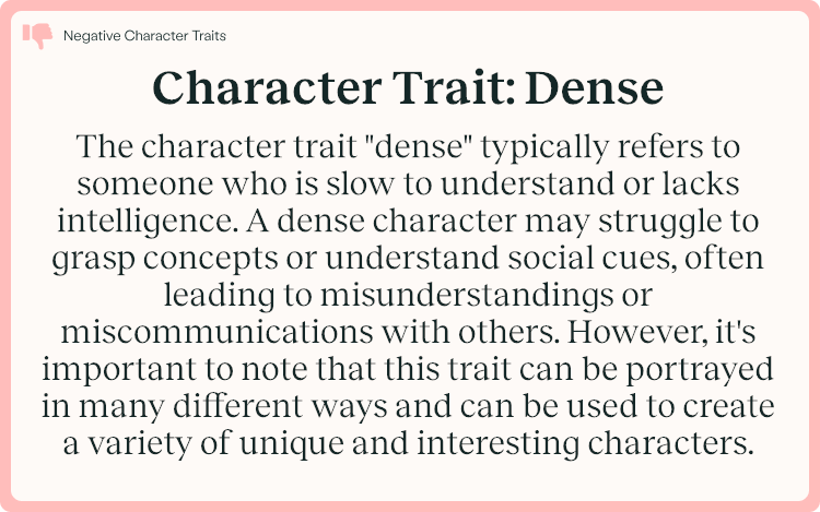 Character Trait Dense