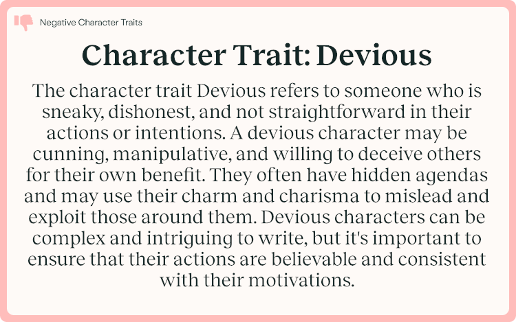 Character Trait Devious