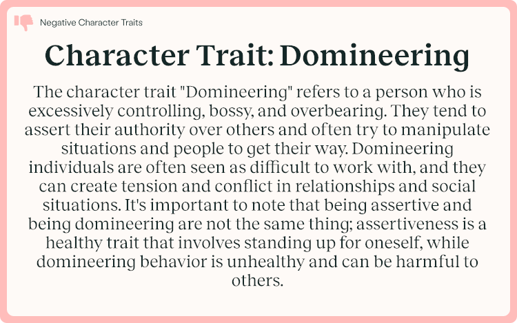 Character Trait Domineering