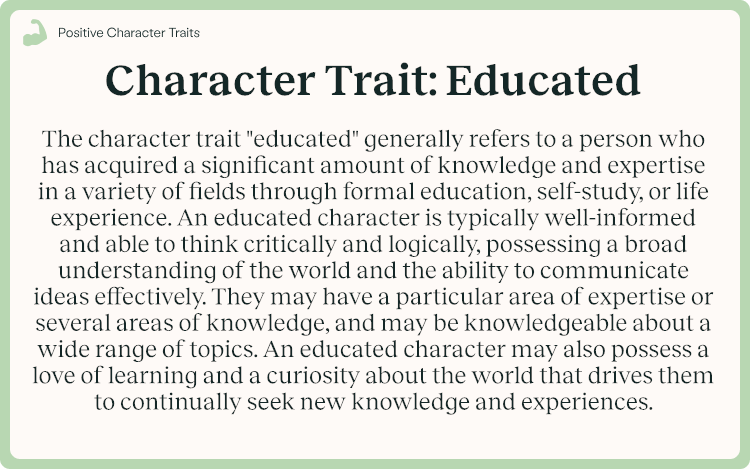 Character Trait Educated