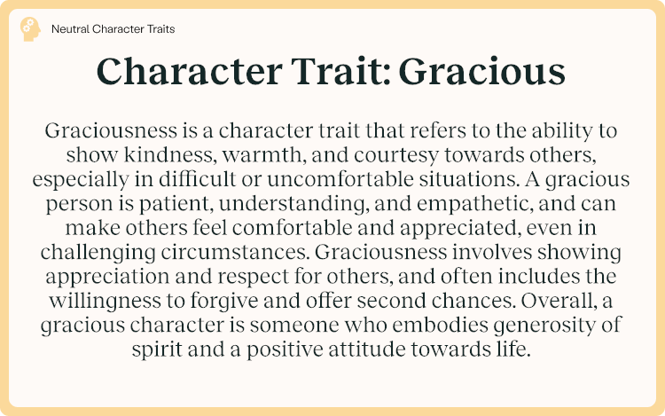 Character Trait Gracious