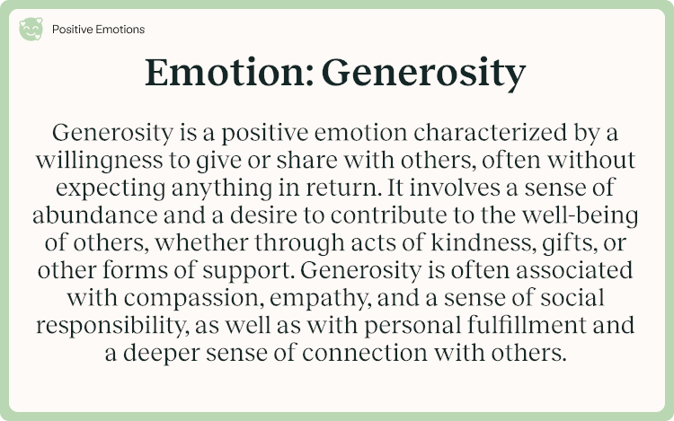 Emotion Generosity