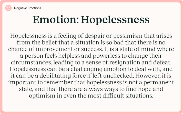 Emotion Hopelessness