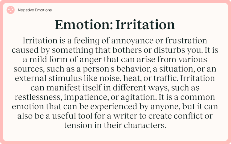 Emotion Irritation