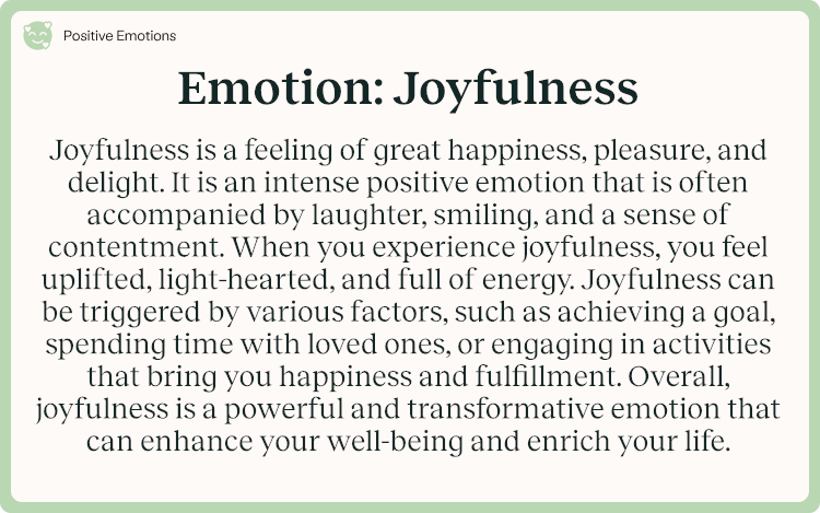 Emotion Joyfulness