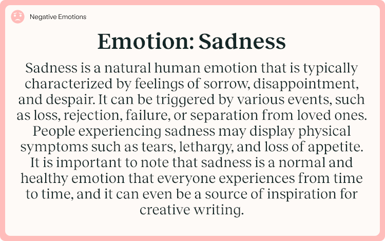 Emotion Sadness