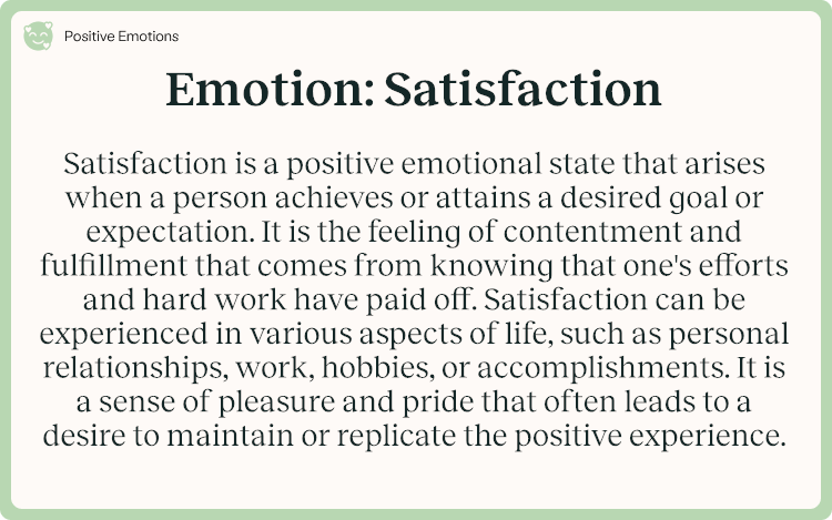 Emotion Satisfaction