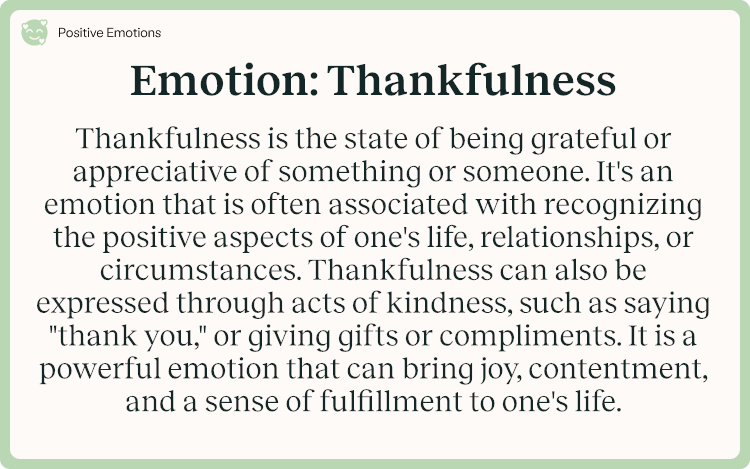 Emotion Thankfulness