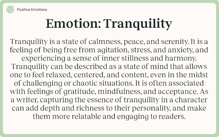 Emotion Tranquility