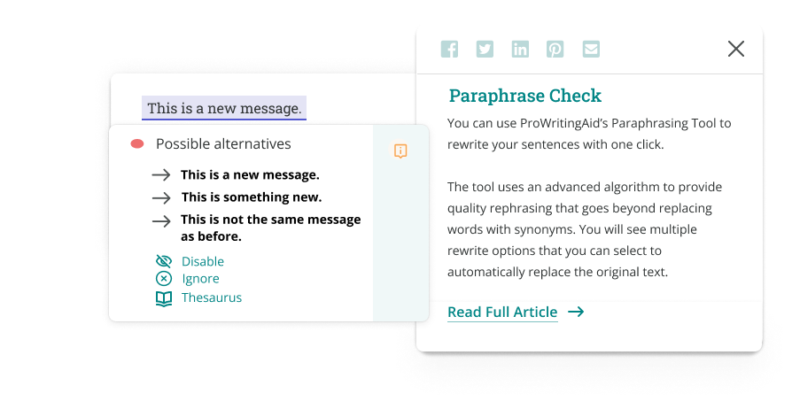 ProWritingAid's paraphrase checker