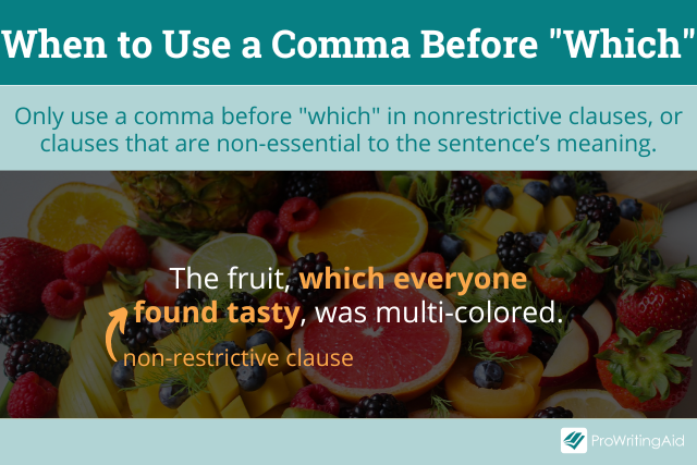 when to use a comma before which